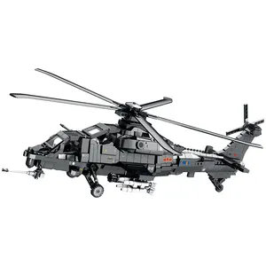 新しいReobrix33033ミリタリーシリーズWZ-10シミュレーションヘリコプタービルディングブロックレンガモデルおもちゃ学習パズル子供教育