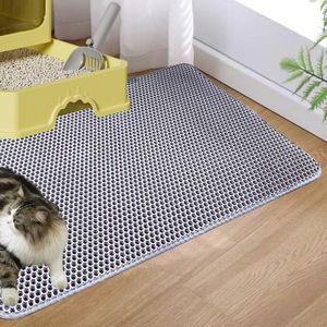 Tapis pour litière pour chat, filtre double couche, anti-éclaboussures, lavable, rectangulaire, noir, pour chats et chiens, S30x30cm M40x50cm L55x75cm XL60x90cm - Product Image 4