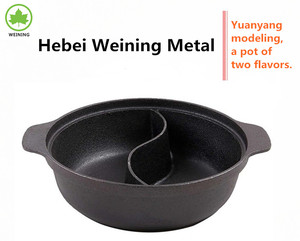 Cacerola clásica de hierro fundido Shabu/olla doble multifuncional 2 en 1 para gran oferta Sukiyaki Paella cazuela para acampar al aire libre - Product Image 6