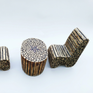 Canapé 2 places en bois massif fusionné, design moderne et tendance, avec table basse, pour villa, cour, jardin, intérieur, extérieur, salon - Product Image 1