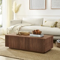Table basse en noyer minimaliste moderne sur commande - Meuble de salon écologique et durable avec montage facile