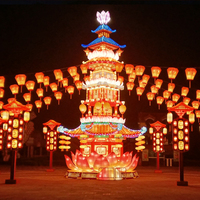 Lanterne extérieure de fleur imperméable lanternes chinoises colorées lanterne de soie de papier