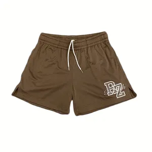 Custom Logo Color Double Layer Designer Mesh Shorts Lining Summer Sublimation All Over Print Blank Short Men Mesh Shorts