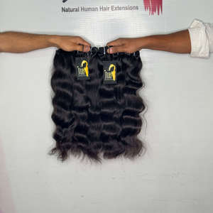 Proveedores de cabello virgen indio 100% sin procesar de la marca Temple, cabello humano natural de todas las texturas con cutículas alineadas en paquetes. - Product Image 1