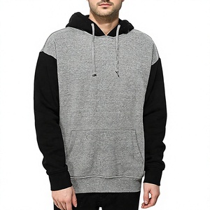Sudadera con Capucha para Hombre, Color Gris y Negro, Estilo Casual, Manga Larga, Bolsillo Canguro, Ropa Urbana - Product Image 1