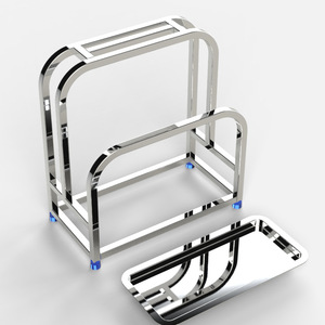 Porte-couteaux en acier inoxydable, support pour planche à découper, organisateur de cuisine, support de rangement multifonction, design minimaliste - Product Image 1
