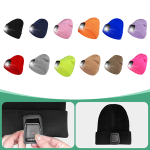 تخصيص الرياضة في الهواء الطلق قابلة لإعادة الشحن الصمام الخفيفة محبوك قبعة الشتاء تشغيل يدوي مصباح يدوي للجنسين أدى - Product Image 2