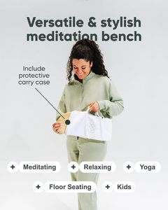 Bamboo Foldable <strong>Meditation</strong> Bench Ergonomic Portable Kneeling <strong>Stool</strong> with Carry Bag for Yoga Prayer - Product Image 5