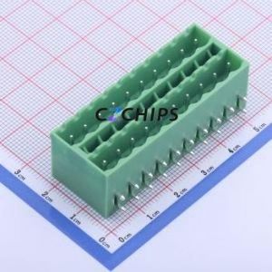 KF2EDGKRCH-5.0-2*10P Plug-in Terminal Block Bent Lead Through Hole,P=5mm Board-to-Board / Socket - Closed 2x10P 5mm Green - Product Image 1
