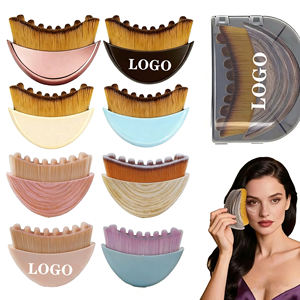 Gezichtsborstel met aangepast logo voor lymfatische contouren - Ergonomisch ontwerp voor nauwkeurige huiddrainage & massage, verlicht vermoeidheid, droge borstelbehandeling - Product Image 1