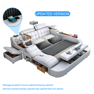 <span class=keywords><strong>Literie</strong></span> de canapé intelligente fonctionnelle moderne de luxe en cuir avec rangement - Product Image 3