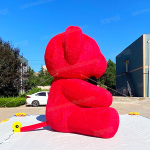 Aero Estágio Gigante Blow up Cartoon Urso Romântico Vermelho Pelúcia Personalizado Inflável Cartoon Teddy Bear Mascot - Product Image 3