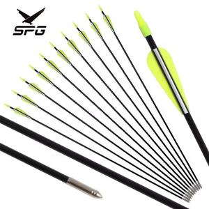 SPG 7 mm freccia in fibra di vetro tiro con l'arco 30 pollici Outsourcing punte fisse arco ricurvo tradizionale frecce per pratica di <span class=keywords><strong>caccia</strong></span> all'aperto - Product Image 1