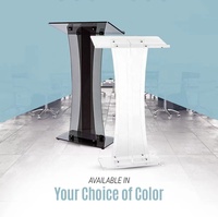 Pupitres en acrylique pour églises, podiums de présentation portables professionnels avec une large surface de lecture pour restaurants et mariages