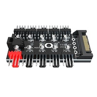 Kipas sasis komputer multi-antarmuka 4-Pin kecil dengan kontrol suhu PWM pemanjang regulasi kecepatan satu hingga sepuluh 12V PC