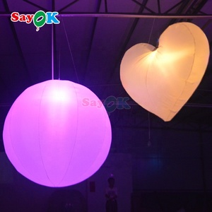 Ballons gonflables en forme de cœur colorés, <span class=keywords><strong>ballon</strong></span> gonflable en forme de cœur avec lumière LED pour fête, événement, <span class=keywords><strong>d</strong></span>écoration de mariage - Product Image 1