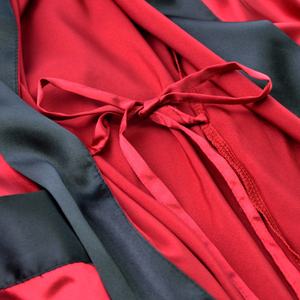 Robe Kimono OEM en Soie Satinée Grande Taille, Manches Longues, Longueur Cheville, Couleur Unie, Col en V, pour SPA, Soirée ou Nuisette - Product Image 5