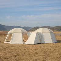 Tente abri octogonale de style coréen en toile de coton, dôme de glamping 3,8 m, 4 saisons, imperméable, anti-UV, grande tente familiale pour le camping en plein air