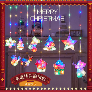Guirnalda de Luces Navideñas con Adornos de Reno, Muñeco de Nieve y Copos de Nieve, Luces LED para Ventanas, Tiendas y Decoración del Hogar - Product Image 2