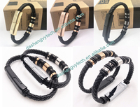 Bracelet Chargeur Usb pour hommes, téléphone torsadé, portable, multi-aimant, câble de Recharge Triple, Bracelet pour hommes, cuir PU, HRD