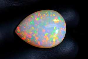 โอปอลเอธิโอเปียคุณภาพสูง ทรงคาโบชอง แบบหลวม 100% ธรรมชาติ ทรงลูกแพร์ เคลือบแว็กซ์/น้ำมัน ตาแมว สำหรับทำเครื่องประดับ DIY - Product Image 2