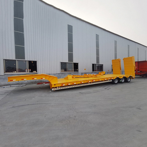 Semirremolque de Cama Baja de 3 Ejes, Color Naranja, Construcción de Acero, Remolque de Camión de Servicio Pesado, Carga Útil Máxima Superior a 30000 Kg - Product Image 5