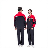 Ensemble uniforme de travail pour hommes en coton respirant, style color-block, avec logo brodé, pour l'électronique et l'électricité