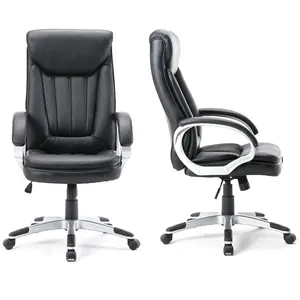 Modern High-Back PU Executive Conference Office Black Boss Desk Chair