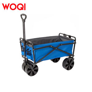 WOQI Wagon de voiture <span class=keywords><strong>utilitaire</strong></span> pliable réglable et robuste chariot de <span class=keywords><strong>camping</strong></span> <span class=keywords><strong>en</strong></span> plein air pour plage pique-nique pliable traction randonnée - Product Image 1