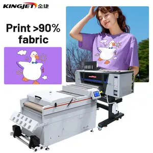 Kingjet L1800 dtf roll printer manufacturer 30 cm a3 auto cleaning single head t-shirt printing machine with white toner