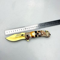 3D-geprint schedelvormig vouwmes met roestvrijstalen lemmet, compact, draagbaar snijgereedschap voor huishoudelijk gebruik, cadeau, OEM