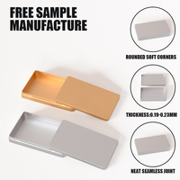 Boîte en métal rectangulaire mince 182x115x25mm pour le rangement d'autocollants, cartes postales, scrapbooking, papiers et éphémères