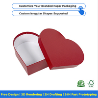 Caja de Regalo de Papel Ecológica, Caja en Forma de Corazón, Cartón de Embalaje, Caja de Regalo de Lujo, Embalaje para Tienda, Papel de Aluminio Dorado