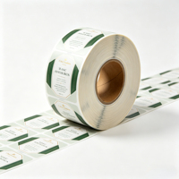 Étiquettes personnalisées écologiques recyclables en rouleau, brillantes, vert or, résistantes à l'huile et imperméables, en vinyle adhésif pour huiles essentielles et rouges à lèvres