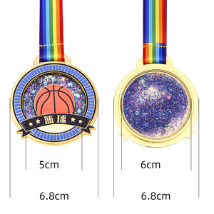 6.8cm Orange Basketball Medal Awards Souvenir Round Large Personnaliser Logo Marque Rubans <span class=keywords><strong>Poids</strong></span> Lourd Sport Champion Médaille - Product Image 4