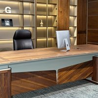 LBZ-317X Nouveau bureau de direction de style chinois en bois massif, noyer noir d'Amérique du Nord, mobilier de bureau de luxe léger pour PDG et managers