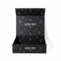Boîte cadeau magnétique noire personnalisée en gros, avec votre propre marque, pour vêtements, boîte d'emballage en carton pliable