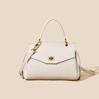 Sac fourre-tout de luxe en cuir PU grain litchi pour femme avec fermeture à loquet métallique