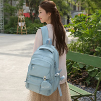 Sac à dos unisexe INS de style japonais pour collège, en nylon imperméable, grande capacité, polyvalent, élégant, pour le campus, sac à dos à deux épaules