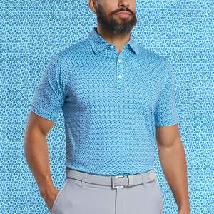 เสื้อกอล์ฟผ้าโปโลแบบพรีเมี่ยมพิมพ์ลายพิมพ์ซับลิเมชันแนวสปอร์ตผ้านุ่มหรูหราโลโก้ตามสั่ง4ทิศทาง - Product Image 3