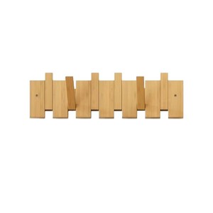 Piano <b>Key</b> Style Coat Rack Solid Wood <b>Wall</b> <b>Hooks</b> Bedroom Entrance Hall No Drill Installation Easy Install Clothing Organizer - Product Image 4
