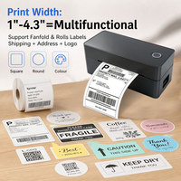 Impresora Portátil de Etiquetas de Envío de 4*6 Pulgadas, Impresora de Etiquetas de Códigos de Barras para Logística, sin Tinta, para Teléfono Móvil, con 1 Año de Garantía