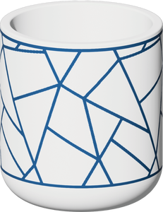 Ceramic Art Candle <b>Jar</b> Cylinder Shape Blue Geometric Pattern Minimalist Style Home Decoration - Product Image 3