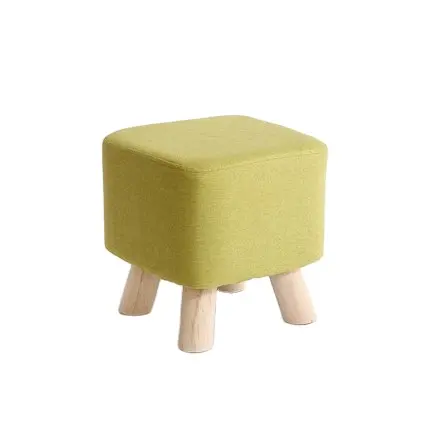 Sofá pequeno para pés, banco baixo quadrado de madeira maciça com quatro pernas, para presente doméstico, cor lavável, com tampa de madeira para assento