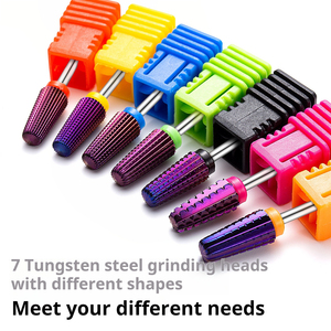 Fraise à ongles 5-en-1 en carbure de tungstène colorée pour nettoyage des cuticules, retrait du vernis gel et pédicure - Product Image 4