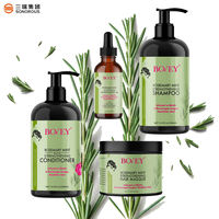 Ensemble de soins capillaires à la menthe et au romarin BOVEY, shampooing à la biotine, après-shampoing, masque capillaire, huile capillaire, traitement anti-chute de cheveux, kit de soin du cuir chevelu