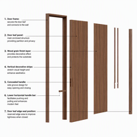 Portes intérieures en bois et aluminium composite avec finition de surface discrète pour maisons