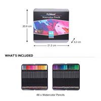 FLOWood – Coffret de 48 crayons de couleur professionnels hydrosolubles en métal, mélangeables, pour artistes, peinture aquarelle et croquis