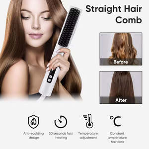 Plancha de pelo a vapor, cepillo secador de pelo, peine calefactor de aire caliente, cepillo alisador de pelo, peine, belleza multifunción - Product Image 4