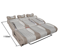 Banquettes de luxe polyvalentes pour 3 personnes en cuir PU Lits pliants confortables pour camping-car caravane camping-car Sièges de voiture modifiés